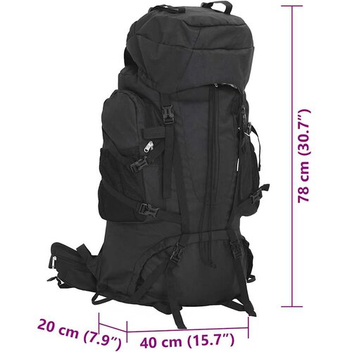  Ruksak za planinarenje crni 80 L od tkanine Oxford Slike