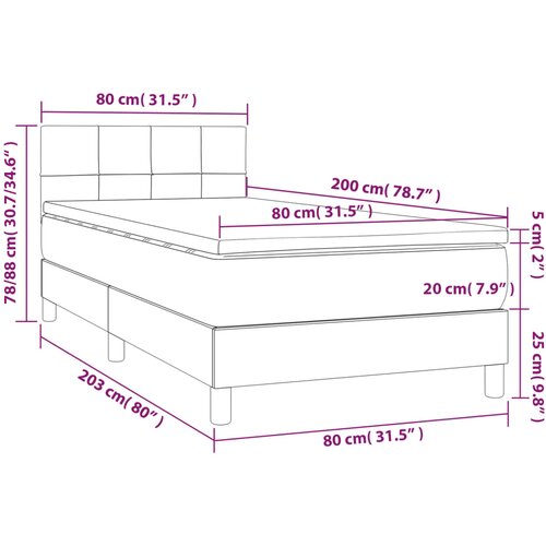 Box spring krevet s madracem ružičasti 80 x 200 cm bar&amp;scaron;unasti Slike