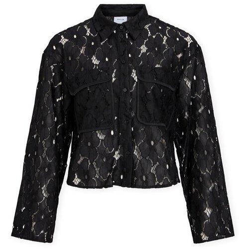 Vila Topi &amp;amp; Bluze Tonato Shirt - Black Beauty Črna Slike