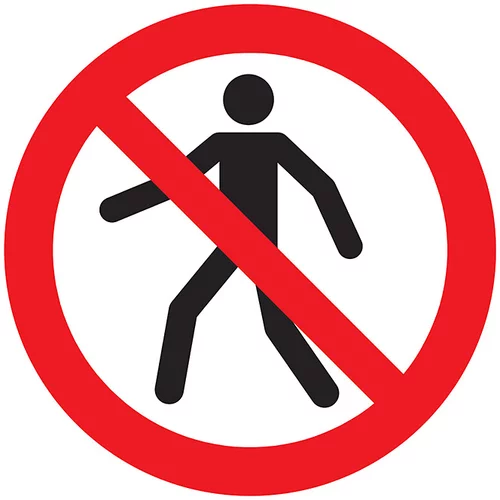  znak pickup (motiv: prepovedano za pešce, premer: 18 cm)