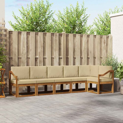  Set vanjskih sofa 6 kom. Prirodna i bež Smeđa 304 x 126,5 x 73 cm Slike