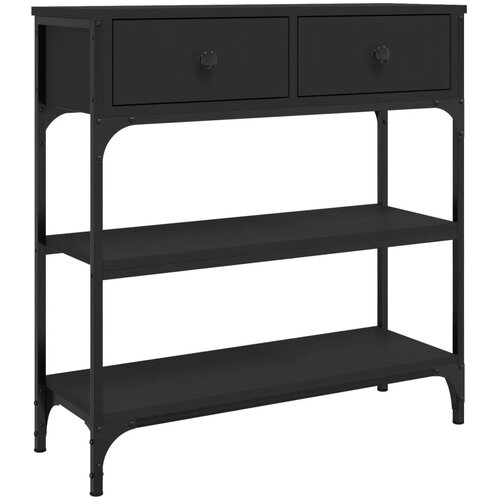 Maison Chic konzolna miza - miza ob steni črna 72,5x25x75 cm inženirski les, (21786013) Cene