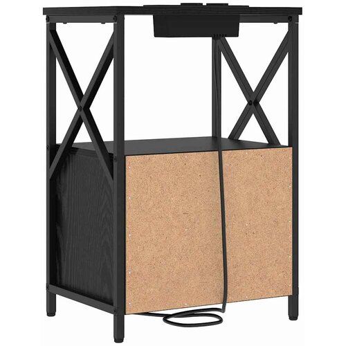  Noćni ormar 2 kom. Crni hrast 40 x 31 x 60 cm Konstruirano drvo Slike