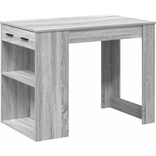 Maison Chic Pisalna miza - pisarni&amp;scaron;ka miza - Računalni&amp;scaron;ka miza s predalom in polico siva sonoma 102x62x77,5 cm, (21784980) Slike