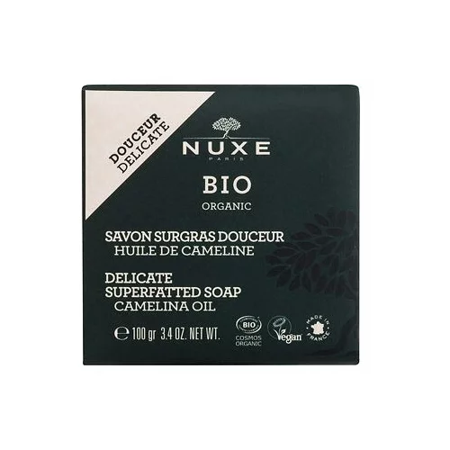 Nuxe Bio Organic Delicate Superfatted Soap Camelina Oil nežno in učinkovito milo za telo in obraz 100 g za ženske
