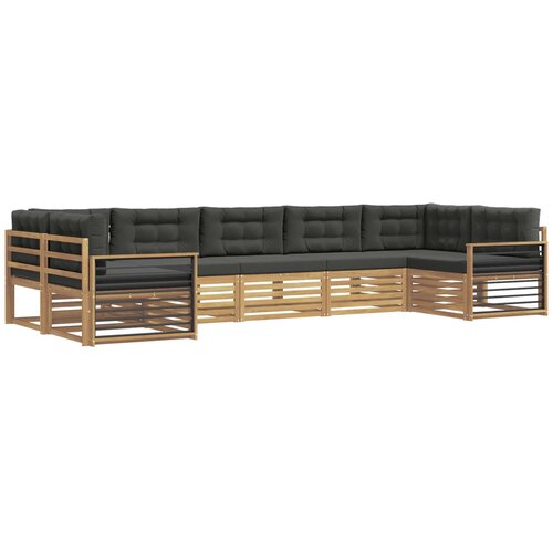 vidaXL Zunanja garnitura za sedenje z blazino 7 pcs Bela in antracit, (5000281728) Cene
