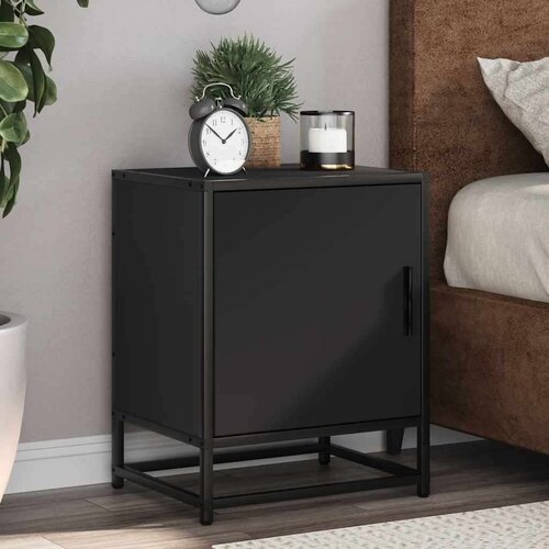 vidaXL Noćni ormarić crni 40x31x50 cm Konstruirano drvo i metal Cijene