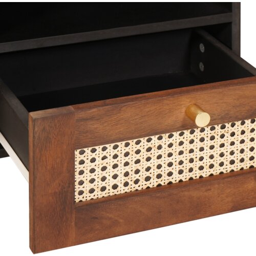 vidaXL Klubske mizice Rjava 80 x 54 x 40 cm Trska in masivno mango les Cene