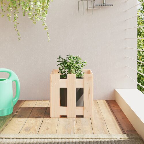 vidaXL Vrtna sadilica s izgledom ograde 30x30x30 cm masivna borovina Cijene