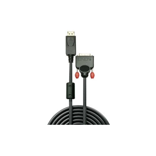 Lindy DisplayPort / DVI adapterski kabel DisplayPort utikač, DVI-D 24+1-polni utikač 5.00 m crna 41493 DisplayPort kabel Cijene