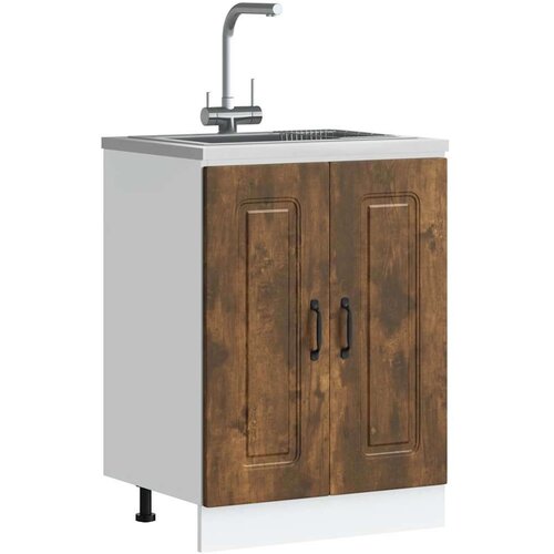 vidaXL Osnovna omarica za umivalnik Kalmar dimljen hrast 60x46x81,5 cm Cene