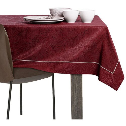 AmeliaHome Stolnjak Gaia s man&amp;scaron;etom i obrubom 110x160 cm, bordo Slike