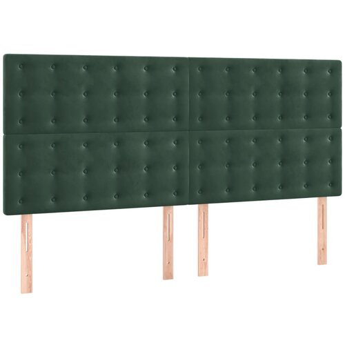 Maison Chic Posteljno vzglavje - Vzglavna omarica 4 kosa temno zelen 100x5x78/88 cm žamet, (22077689) Cene