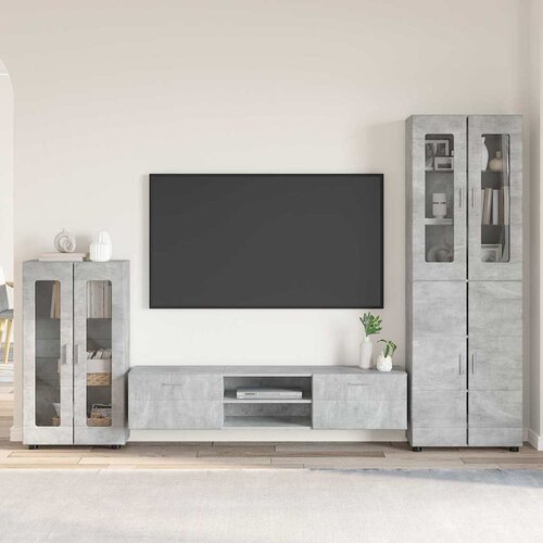 Set TV komoda FLORIN 3 kom. Betonski sivi Konstruirano drvo Cijene