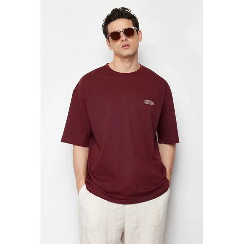 Trendyol Muška majica TMNSS23TS00084, Bordo Cene