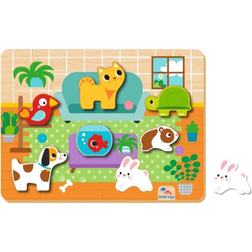 2Kids Toys Shape Puzzles aktivnostna vstavljanka Pets 12 m+ 8 kos Cene