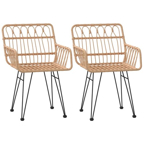 Maison Chic Vrtni Stoli - Stol za vrt 2 kosa z naslonom za roke 56x64x80 cm PE ratan JS530, (21878614) Cene