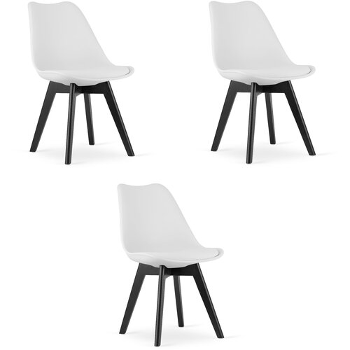 Brandless Stol MARK - bel / črne noge x 3, (22030522) Cene