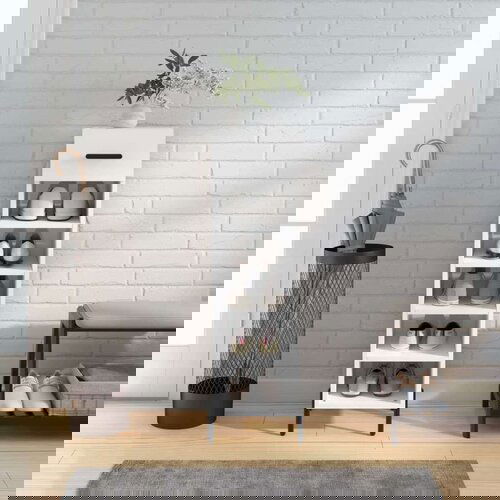VidaXL Ormarić za cipele sjajni bijeli 30x35x105 cm konstruirano drvo Slike