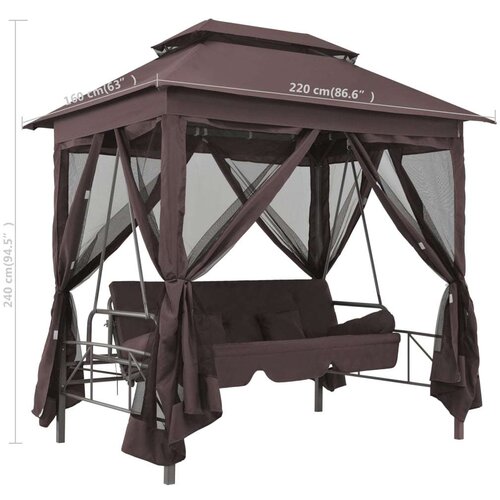 Gazebo konvertibilna ljuljačka boja kave Slike
