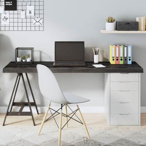 VidaXL Stolna ploča tamnosiva 160x60x6 cm obrađena masivna hrastovina Slike