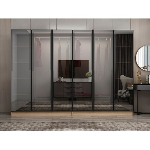 Hanah home ormar sa reflektujućim staklom Nisa 20651, 270 cm, dore Cene