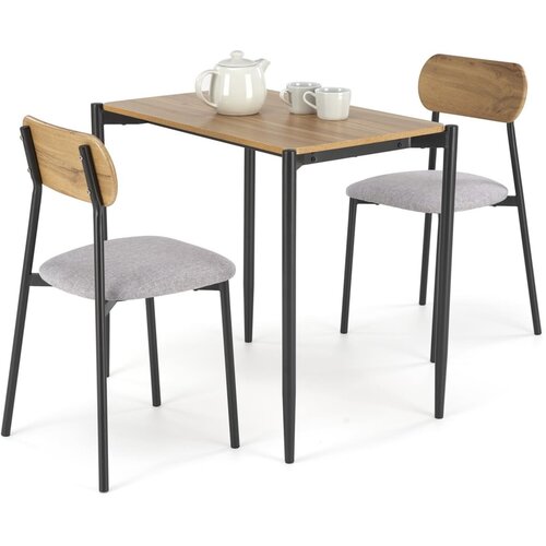 Halmar Trpezarijski set NANDO 84x54 cm siva/smeđa/crna Slike