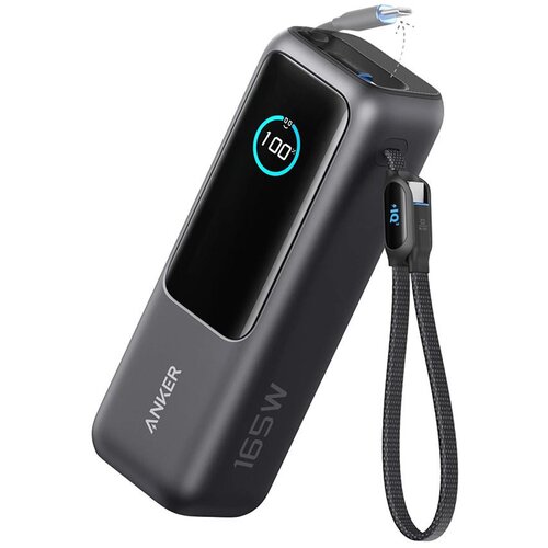 Anker Powerbank 25000 mAh s ugrađenim USB-C kabelom 165 W crni Slike