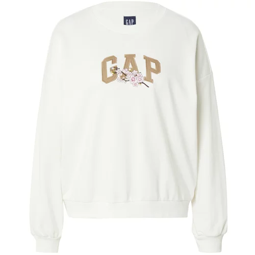 GAP Sweater majica svijetlosmeđa / tamno smeđa / roza / bijela