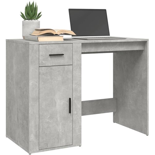  Radni stol boja betona 100 x 49 x 75 cm od konstruiranog drva Slike