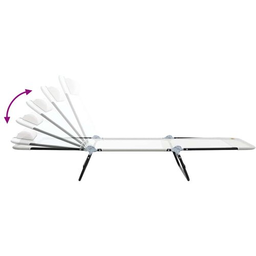  Sklopiva ležaljka za sunčanje Krema 182 x 55 x 85,5 cm Slike