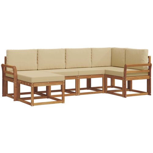  Set vanjskih sofa 6 kom. Prirodna i bež Smeđa 253 x 130,5 x 73 cm Slike