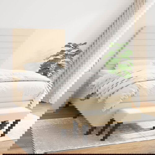  The Living Store Box spring postelja z vzmetnico krem 100x200 cm blago - Box Spring Postelja, (21520750) Cene