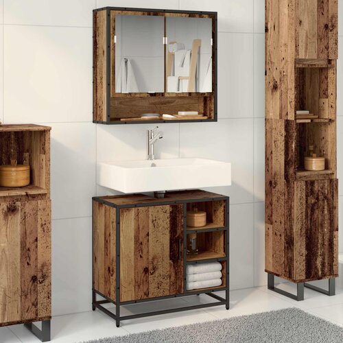  Set namje&scaron;taja za kupaonicu 2 kom. Staro drvo 65 x 33 x 60 cm Cijene