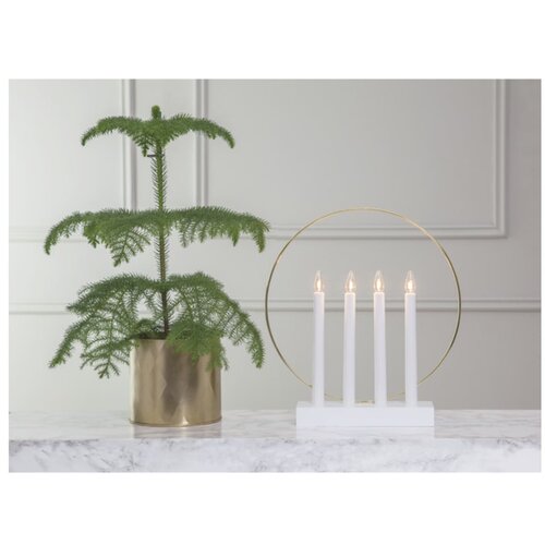 Star Trading bijeli led svijećnjak glossy, visina 35 cm Slike