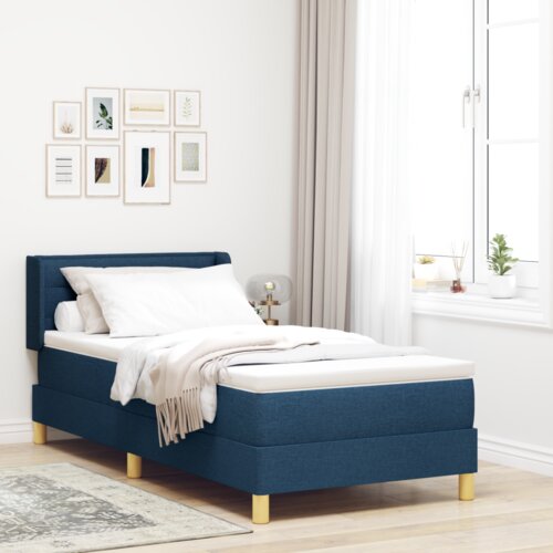Box Spring Krevet s Madracem Plavi 100x200 cm Tkanina Cijene