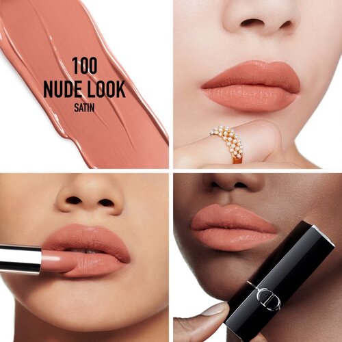 Dior Rouge The Refill dolgoobstojna &amp;scaron;minka nadomestno polnilo odtenek 100 Nude Look Satin 3,5 g Slike
