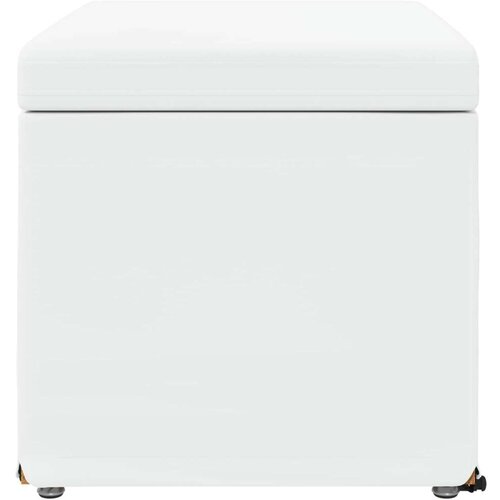  Stolica Bijelo 61 x 41 x 40 cm Umjetna Koža i Fino Radeći Drvo - Bijelo 60 cm Umjetna koža Slike