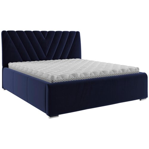 Boxxx OBLAZINJENA POSTELJA 140 cm x 200 cm , tekstil temno modra Slike