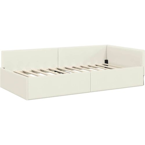  Kutni krevetni okvir s madracem 2 kom. Krem 90 x 190 cm Bar&amp;scaron;un Slike