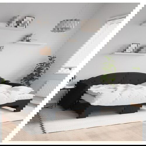 vidaXL Izvlečna dnevna postelja z vzmetnicami črna 90x190 cm Cene