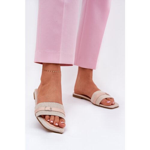 Boto Flat Women's Slippers With Strap And Buckle Beige Zilina Cijene