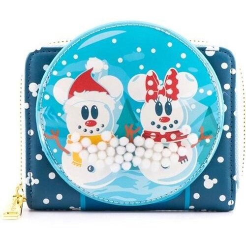 Loungefly Denarnica Disney Snowman Mickey and Minnie Mouse Snow Globe Cene