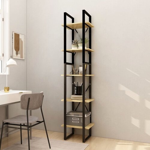Furnova Knjižna omara 5-nadstropna 40x30x175 cm borovina, (21932107) Slike