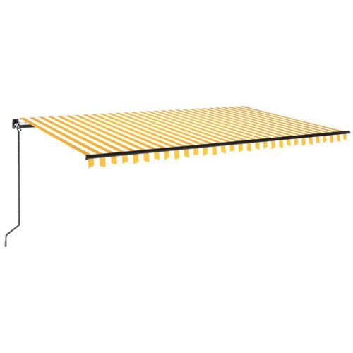 vidaXL Ročno zložljiva tenda z LED lučmi 500x300 cm rumena in bela, (20966509) Cene