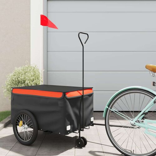 Prikolica za bicikl crno-narančasta 30 kg željezna - orange 124 x 53 x 45 cm Cijene