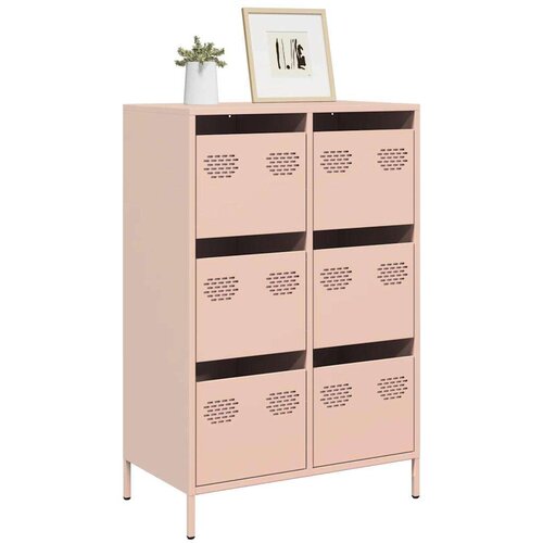 vidaXL Visoka komoda ružičasta 68x39x101,5cm od čelika Cijene
