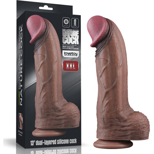 Lovetoy 13" Dual Layered Silicone Cock XXL Brown Cijene
