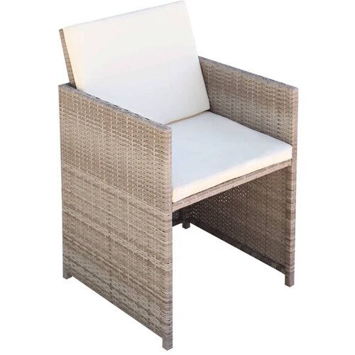 Maison Chic Vrtni stoli - Stol za vrt 2 kosa z blazinami in vzglavniki poli ratan bež JS1390, (21877826) Slike