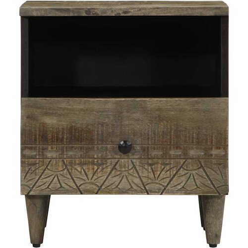  Noćni ormarići 2 kom svijetlo sivi 40x33x46 cm Puno drvo Mango Slike